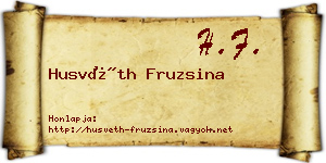 Husvéth Fruzsina névjegykártya